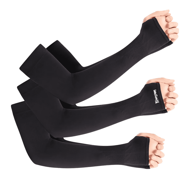 Set Mangas Bloosom Protectoras Para Brazos Protección Solar Uv,3 Pares Negro
