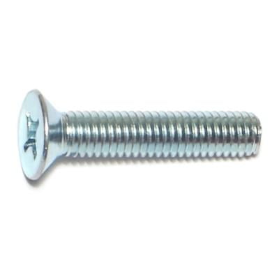 

6mm-1.0 x 30mm Zinc Plated Class 4.8 Steel Coarse Thread Phillips Flat Head Machine Screws