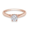 thumbnail image 3 of AFFY Round Cut White Natural Diamond Oval Promise Ring in 10k Rose Gold (0.2 Cttw), 3 of 7