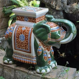 International Caravan Decorative Large Porcelain Elephant Garden