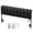 Black, variant on Pinmoco Upholstered Headboard with Storage, Charging Station and Aurora LED Lights, Full Size Headboard for Beige Striped Corduroy