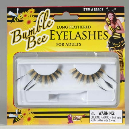 Long Feathered Bumble Bee Lashes Costume Accessory