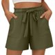thumbnail image 1 of Pantalones de Cintura Elástica de Pierna Ancha para las Mujeres Cordón de Lino Largo, Pantalones de Cintura Media Sólidos Casuales, 1 of 9