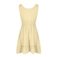 thumbnail image 4 of Maxi Dresses for Women 2025, Fashion Women's Solid Color Sleeveless Round Neck Tank Pleated Mini Dress(Yellow,S), 4 of 6