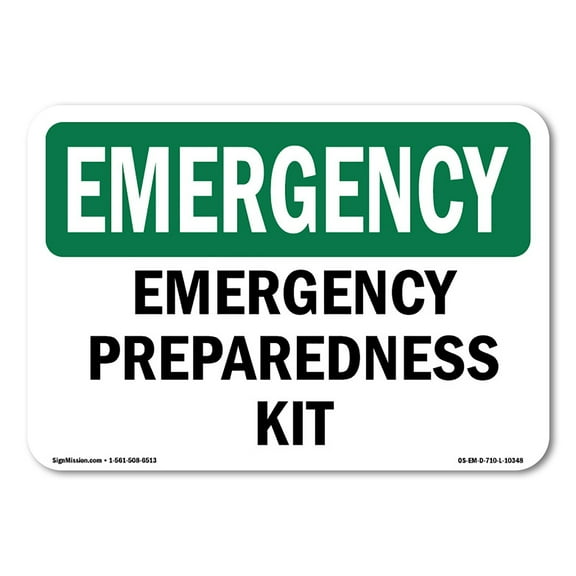 OSHA EMERGENCY Sign - Preparedness Kit | Plastic Sign | Protect Your Business, Construction Site, Warehouse & Shop Area | Made in the USA