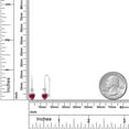 thumbnail image 6 of Gem Stone King 14K White Gold Red Created Ruby and Lab Grown Diamond Earrings for Women | 1.33 Cttw | Gemstone July Birthstone | Heart Shape 5MM, 6 of 6