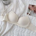 thumbnail image 1 of Peninsula - Ropa interior sin costuras ni aros de acero para mujer, copa fina fruncida en el pecho pequeño, copa triangular de color liso, sujetador cómodo de verano con soporte superior, 1 of 6