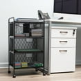 thumbnail image 3 of Mind Reader Cart with Drawers, Multipurpose Office Organizer, Utility Cart, Rolling Storage, Metal, Black, 3 of 7