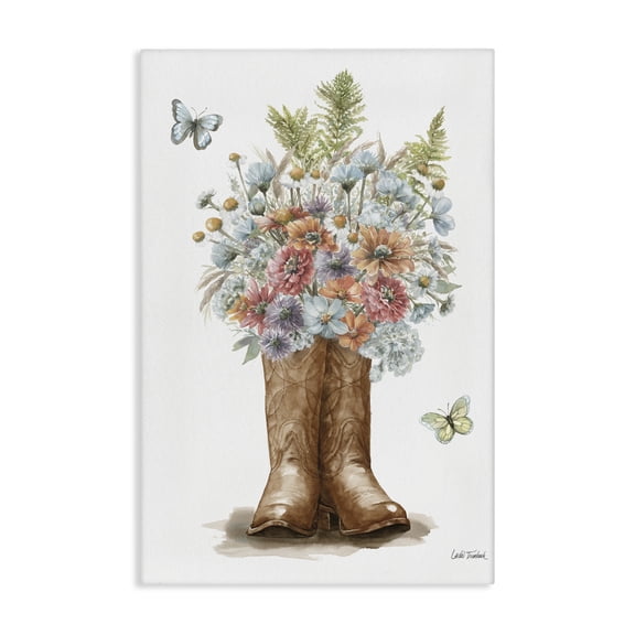 Stupell Industries Wildflower Western Bouquet Botanical & Floral Painting Gallery Wrapped Canvas Art Print Wall Art, 16 x 24