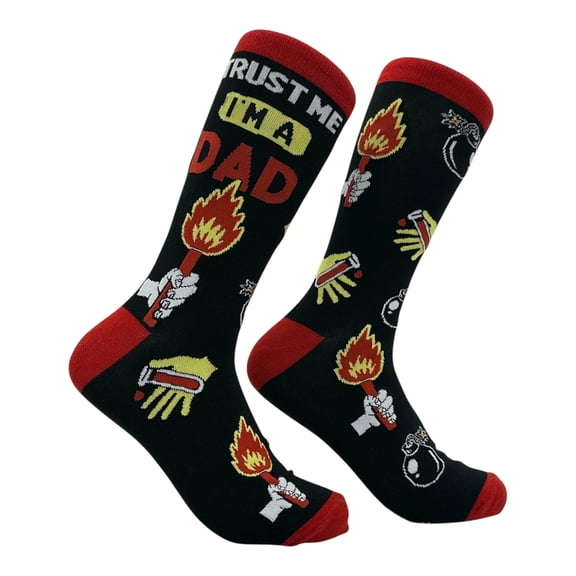 Trust Me Im A Dad Socks Funny Sarcastic Fathers Day Graphic Novelty Footwear for Men