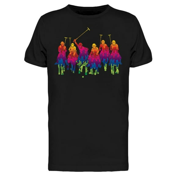 Colorful Polo Horses Sport    T-Shirt Men -Image by Shutterstock, Male XX-Large