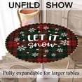 thumbnail image 6 of Table Cloth Let It Snow Round Tablecloth 60 inch Christmas Falling Snowflakes in The Plaid Background Tablecloths for Round Tables Small Round Tablecloth Table Cover for Outdoor, 6 of 6