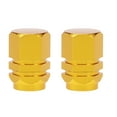 thumbnail image 1 of Miangastore 4 Pcs Bouchons de Valve de Roue de Voiture en Alliage d'Aluminium Doré Style Rond pour Entretien de Véhicule, 1 of 8