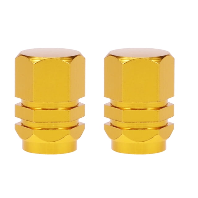 Miangastore 4 Pcs Bouchons de Valve de Roue de Voiture en Alliage d'Aluminium Doré Style Rond pour Entretien de Véhicule