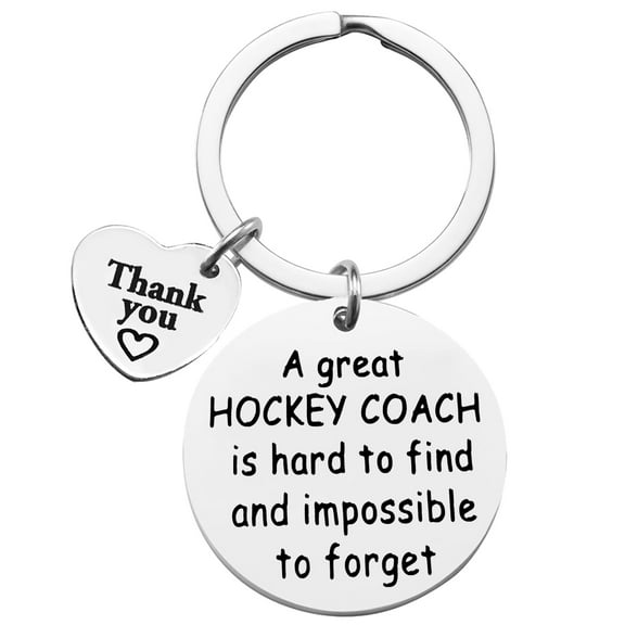 Gift for HOCKEY Coach Thank You Keychain A great HOCKEY COACH is Hard to Find and Impossible to Forget Keyring Appreciation Keychain for Coach Birthday Christmas Retirement Gift for Sport Coach