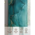 thumbnail image 6 of Turquoise Ombre Marble Sheer Curtains 108 Inch Length 2 Panels Set for Living Room/Bedroom, Modern Ink Painting Abstract Semi Curtain Sheers Drapes Rod Pocket Curtains Window Treatment 52''x108''x2, 6 of 7