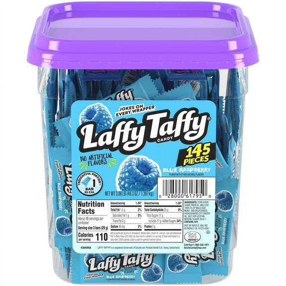 Laffy Taffy Blue Raspberry Chewy Candy 145 Ct. Tub