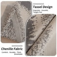 thumbnail image 5 of CJC Chenille Stripe Sofa Cover for Pet, 320GSM Tassel Edge Couch Cover Furniture Protector, Universal Couch Cover for Living Room Couch, Loveseat, Sectional (Grey, 71'' x 134''), 5 of 8