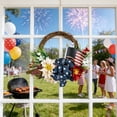 thumbnail image 6 of Patriotic Wreath Flag Sunflower Peony Artificial Flower Front Door Decor Independence Day Memorial Day 4 Sizes Wall Porch, 6 of 6