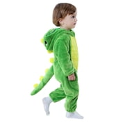 Fesfesfes Dinosaur Onesies Toddler Baby Boys Girls Plush Cute Winter Keep Warm Hooded Dinosaur Cos Jumpsuit Romper