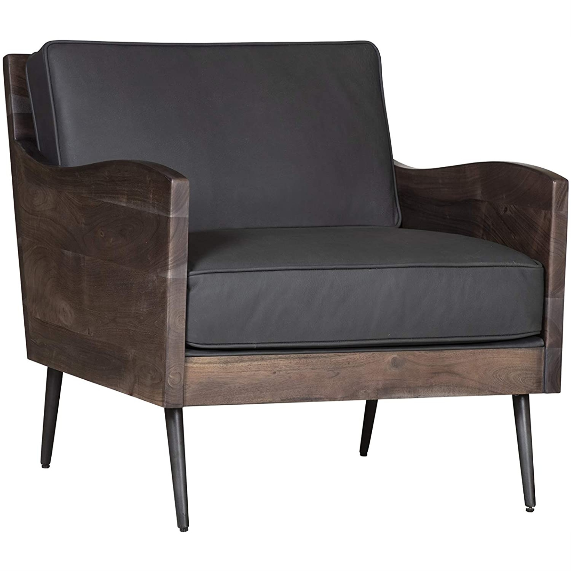 Karma Genuine Leather Live Edge Accent Chair