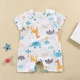 thumbnail image 2 of KPOPLK Baby Girl Clothes Infant Newborn Girl Outfits Summer Clothes Romper Short Sleeve Crewneck One -Piece Size 3-6 Months,Sky Blue, 2 of 6