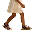 thumbnail image 3 of BOOMNY Girl's Sandals Open Toe Flat Sandals for Kids Adjustable Strap Cute Casual Summer Shoes, 3 of 7