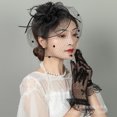 thumbnail image 5 of Coiffe Rétro Blanche pour Mariée, Voile de Plumes, Bijou pour Cheveux, Petit Chapeau en Maille, Épingle à Cheveux, Accessoires de Robe de Mariage pour Studio Photo, 5 of 5