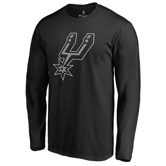 Men's Black San Antonio Spurs 2017 Primary Logo 2 Long Sleeve T-Shirt