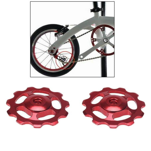 Roue de 2 Pièces, Roue de Traction de Dérailleur Jockey 1T pour Vélo de Route VTT - Rouge