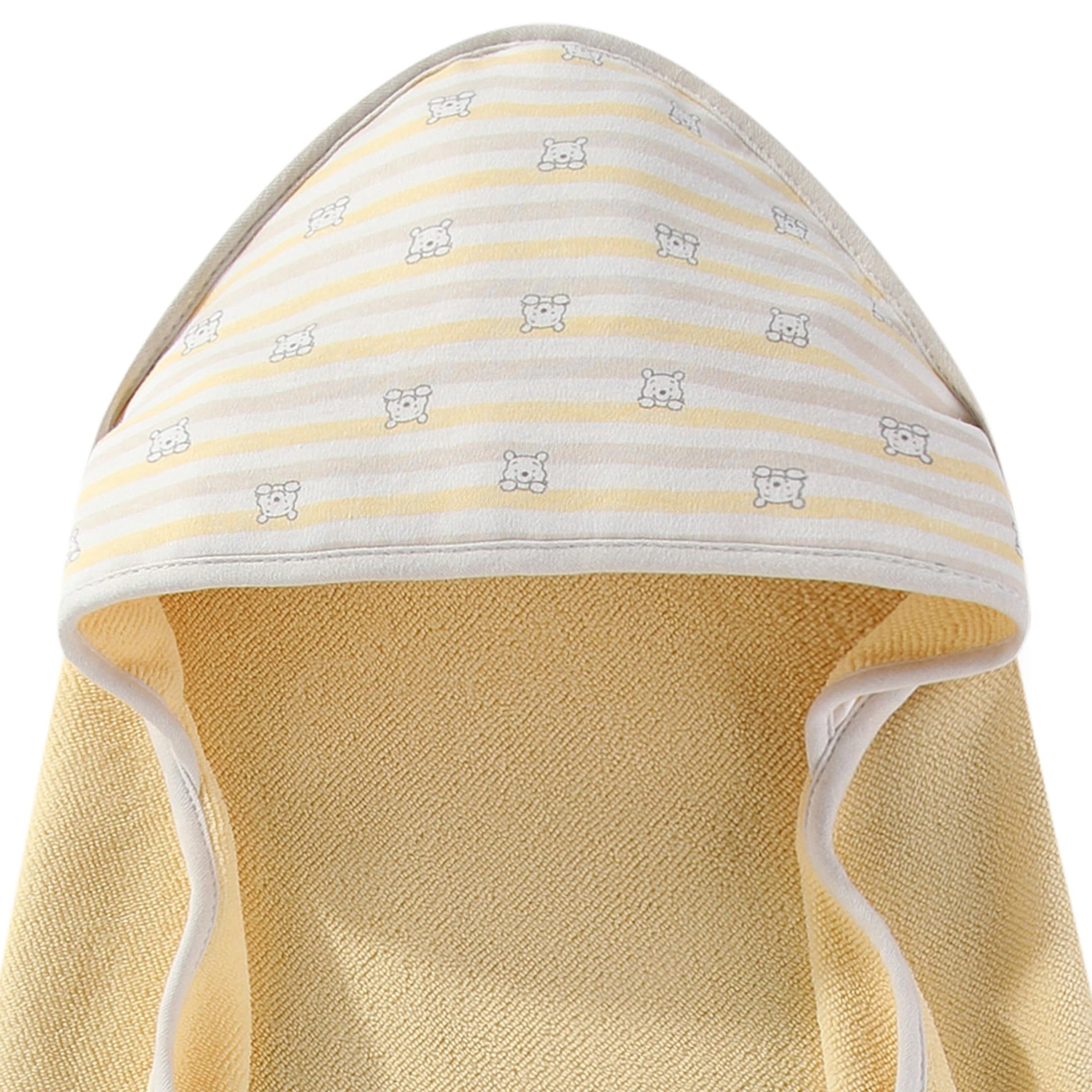 Disney Baby Winnie the Pooh Hooded Baby-Bath Towel with Washcloths for Newborn and Infants, 6 Piece Set, One Size