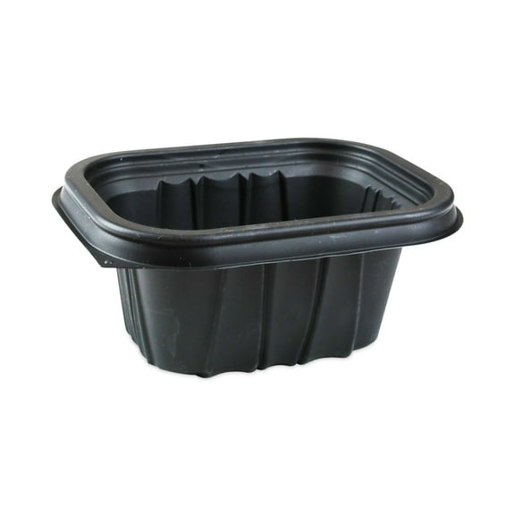 Pactiv Evergreen EarthChoice Entree2Go Takeout Container, 12 oz, 5.65 x 4.25 x 2.57, Black, 600/Carton -PCTYCNB6X412000