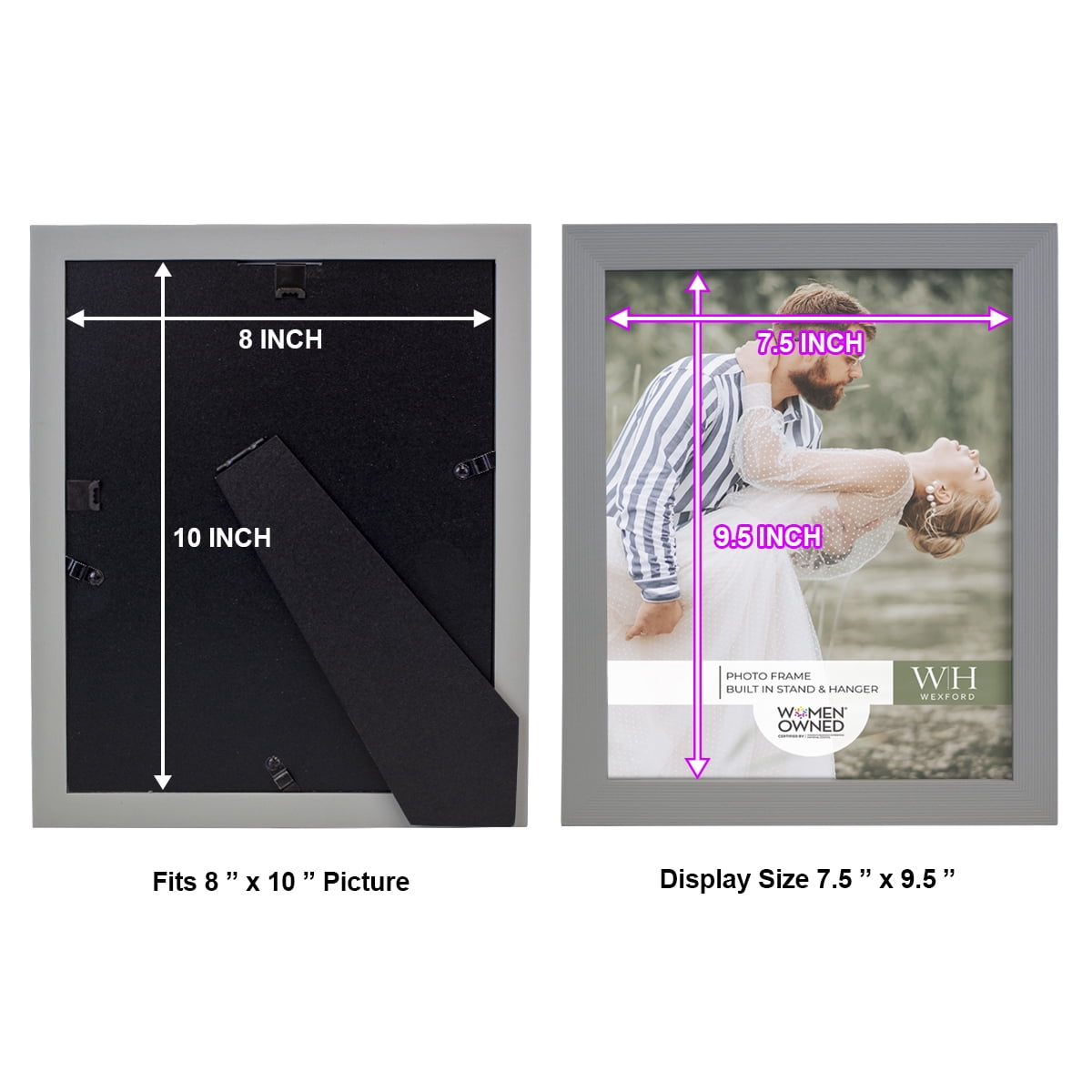 Wexford Home Textured 8" x 10" Gray Picture Frame (Set of 6)