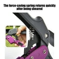 thumbnail image 6 of Garden Pruning Shears Stainless Steel Blades | Handheld Bypass Pruners | Ergonomic Anti-Slip Handle | Effort-Saving Pulley Lever | 9.84in | Purple | 1 Pack, 6 of 6