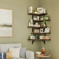 thumbnail image 3 of Fairy 5pcs Corner Floating Shelves for Wall, Rustic Wood Wall Shelves, 16.1x11.4 inches, Red Brown, 3 of 5