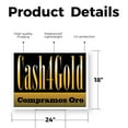 thumbnail image 2 of Cash4Gold Compramos Oro Yard Sign 18 Inch x 24 Inch Double Sided Weatherproof Heavy-Duty Plastic with Stake | Spanish Gold Buying Services, Quick Cash, Reliable Shops | Made in USA, 2 of 7