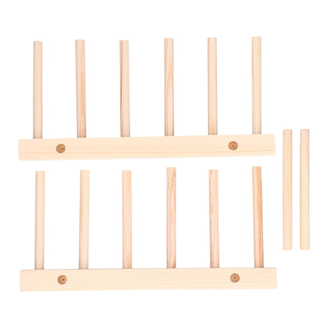 Bamboo Dish Plate, Dish Rack Environmental Friendly Ventilated Strong Sturdy For Dinning Room For Kitchen 5 Grids 23cm