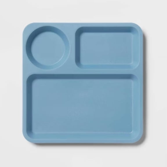 10" Plastic Kids' Square Divided Plate