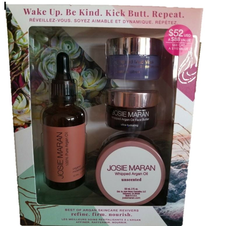 Josie Maran Best of Argan Skincare Revivers with Full Size  oz Argan Oil  Gift Set 