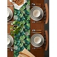 thumbnail image 5 of Hokiten Table Runners 48 Inches Long Dress Scarves, Palm Leaf Farmhouse Kitchen/Dining Table Runner, Short Coffee Tablerunners, Green Tropical Plant Summer Nature Scenery 13x48 Inch, 5 of 7