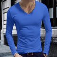 thumbnail image 2 of COMVALUE Mens Solid V Neck Long Sleeve T Shirt Slim Cut Soft Lightweight Basic Tee For Casual Daily Wardrobe, 2 of 4