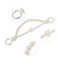 thumbnail image 3 of Unique Bargains 1 Pc Portable Triple Bow Double Layer Pearl Handbag Strap for Dating White Metal Plastic, 3 of 5