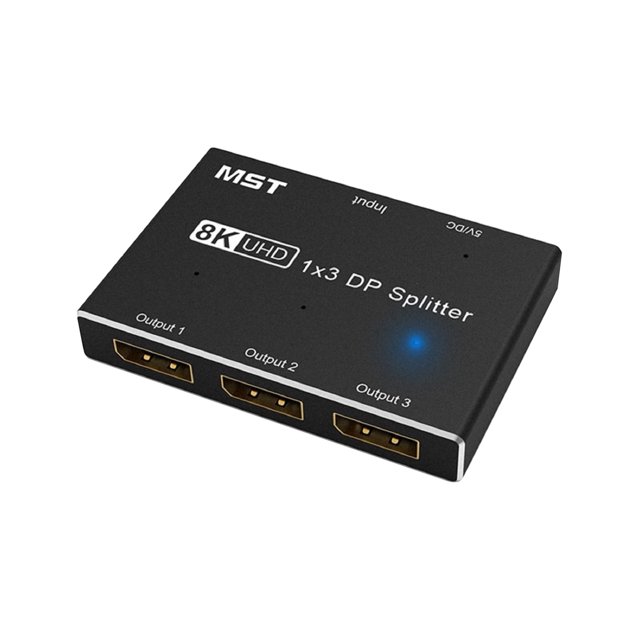 JIAHAOO 8K 60Hz Splitter 1 in 3 Out MST SST Multi Display Hub Extended Mirror Mode 4K 144Hz 1080P 240Hz DP 1 4