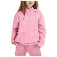 thumbnail image 1 of FhsagQ Outfits for Girls Children's Hoodie Set with Bow Print Girl Spring Outfits Size 14 Spring 4-5Years, 1 of 4