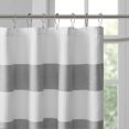 thumbnail image 4 of Waffle Weave Shower Curtain, Stripe Splicing Shower Curtain for Bathroom, Waterproof Treatment, Thick Bathroom Shower Curtains Hotel Quality, Grey, 4 of 5