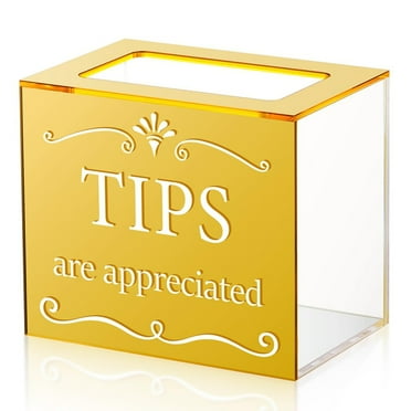 HOT Tip Jars for Money Acrylic Cash Box Donation Bucket Storage Container Suggestion Raffle