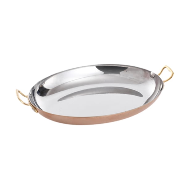 Olla para fideos ramen francesa con plato ovalado de doble asa, estable para el hogar, sartén de doble oreja Estilo C