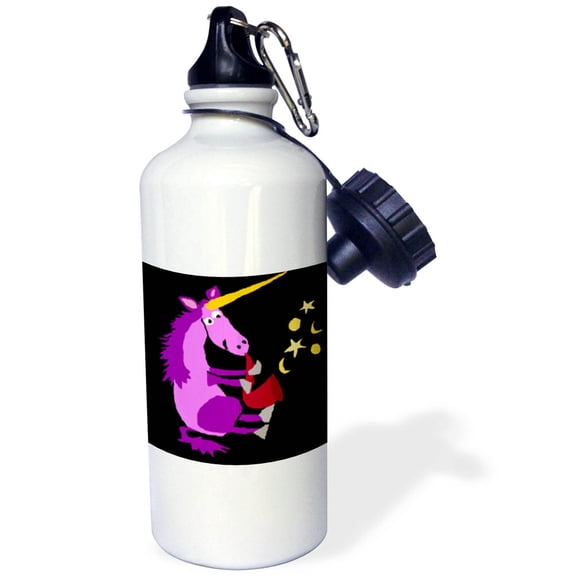 3dRose, Funny Purple Unicorn Playing Red Saxophone Original Art, Flip Straw 21oz Water Bottle