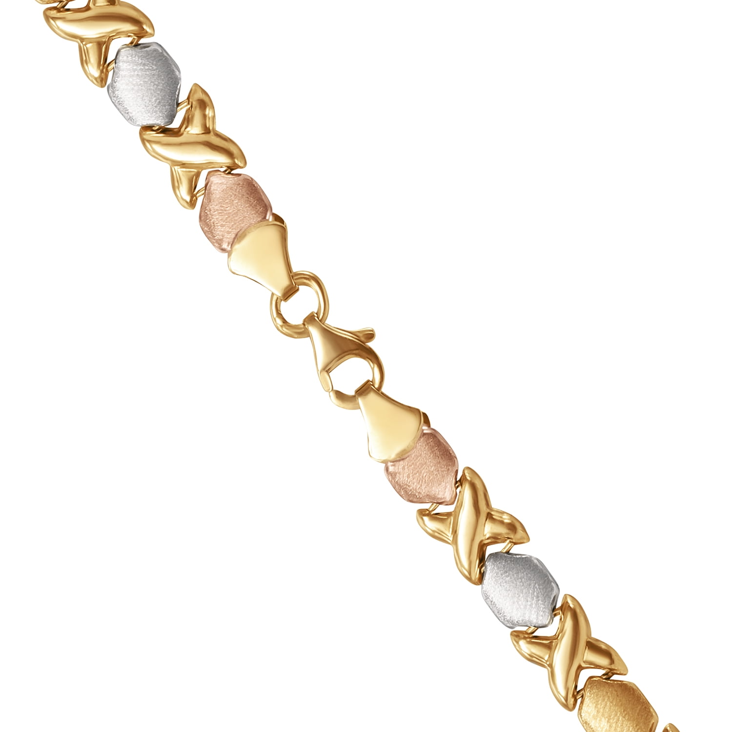 Brilliance Fine Women's Jewelry Hugs and Kisses Gold over Sterling Silver Necklace, 17.5