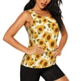 thumbnail image 2 of Balery Modern Elegant Sunflower Camiseta sin mangas estampada ligera para mujer, tops de entrenamiento sin mangas, camisetas de yoga transpirables de secado rápido.-X-Large, 2 of 7